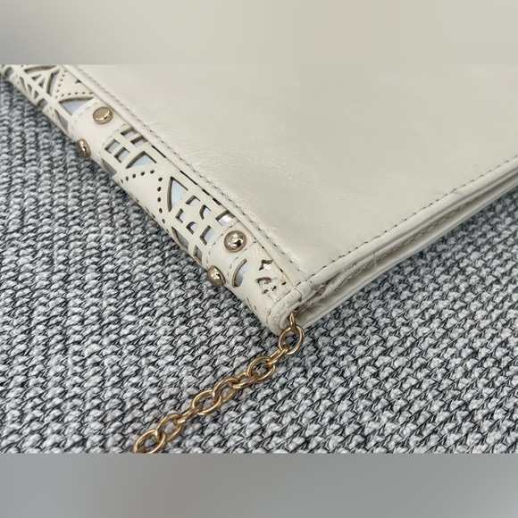 MMS Design Studio White Clutch with Intricate Cutouts - Picture 6 of 16